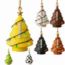 Yellow Soccer-Shaped Christmas Ball Ornaments for Tree & Party Decor – Compatible with Holiday Themes