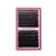 Valse wimpers 400 clusters kit: synthetische vezel individuele wimpers voor een volle, natuurlijke look