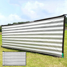 Outdoor Striped Fence Net – Windproof & Sunshade Mesh Tarp for Balcony, Garden, Patio, Construction – Strong, Easy Install