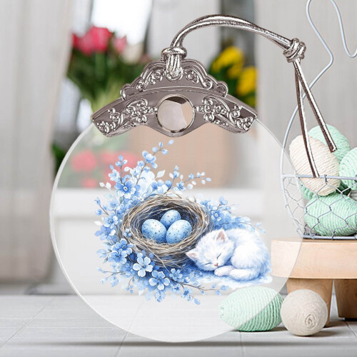 Ασημένιο μενταγιόν από επίπεδο γυαλί Easter2D - Διαφανές, ελαφρύ και ανθεκτικό σε 2