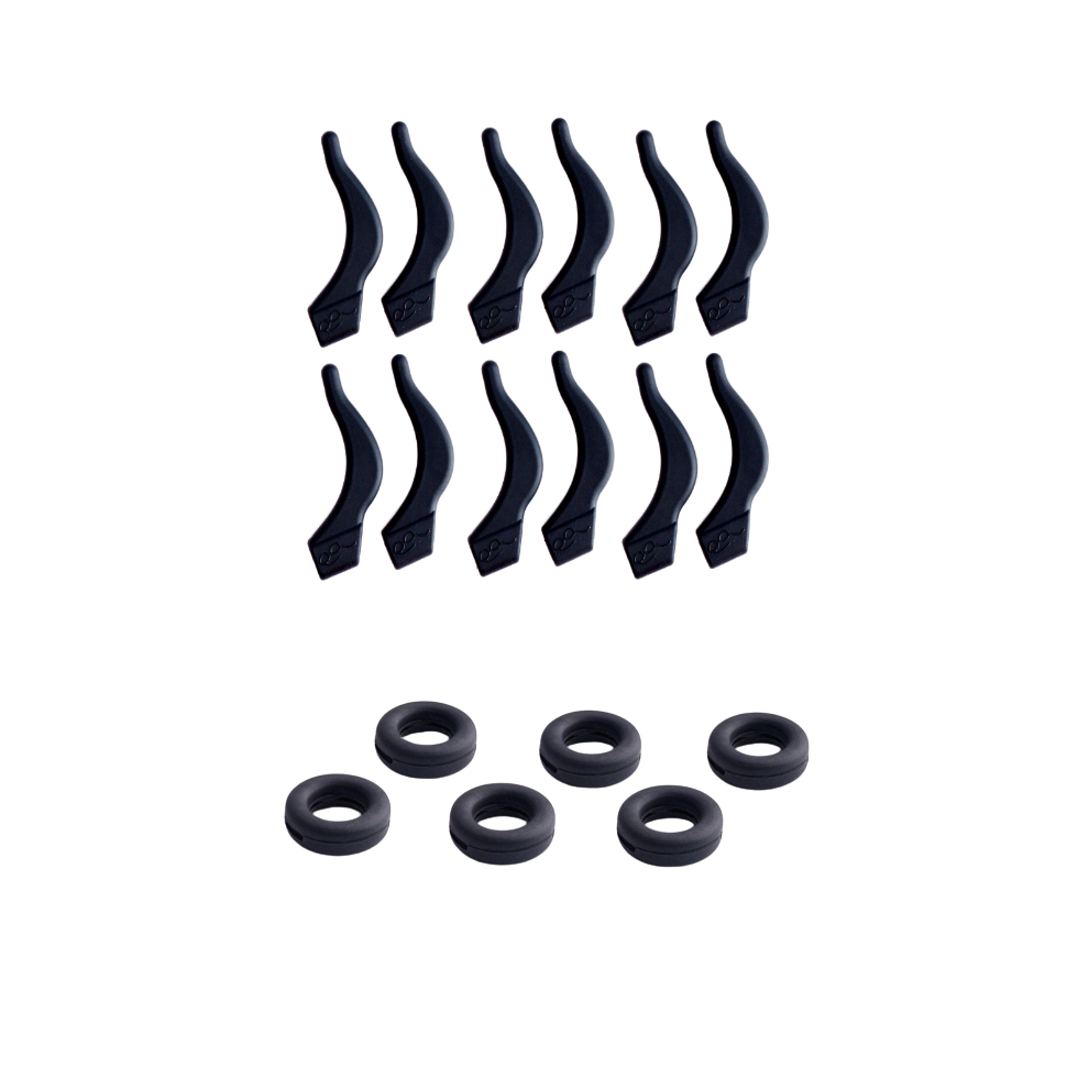 Inf Black Anti-Slip Silicone Eyeglass Retainer Holder Ear Grips 12-Pair