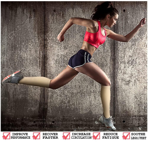 Women's Compression Socks Knee-High 6 Pairs S/M 2