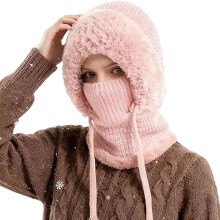 Wintermuts met sjaal en masker, 3-in-1, fleecegevoerd.