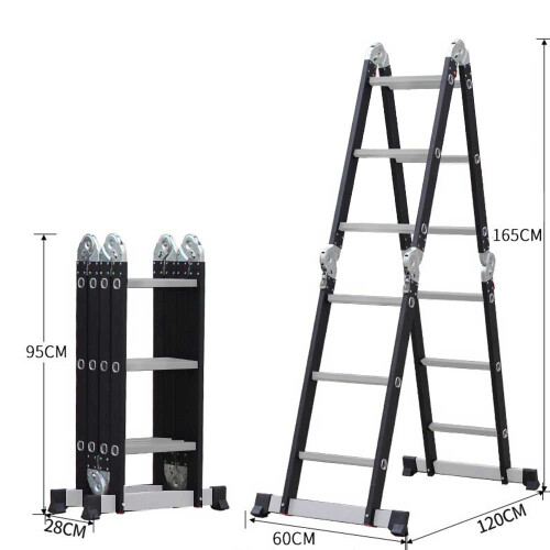 3.45M 12 IN 1 Excel Aluminium Combination Step Ladder Multi-Purpose