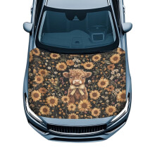 Housse de capot de voiture Ă motif vache, lavable et universelle