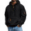 Herren-Freizeit-Sweatshirt mit Kapuze, dick gefüttert, schwarz, XL 1