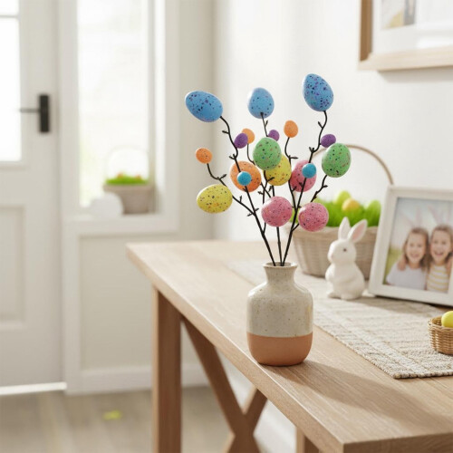 13-inch Glitter Easter Egg Floral Stems 5 pcs 2