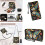 Σετ δερμάτινης τσάντας και πορτοφολιού crossbody με φλοράλ μοτίβο Butterfly Moon για 4