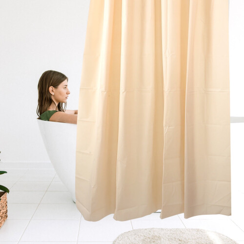 Wasserdichter Duschvorhang, Badezimmervorhänge, Beige 2