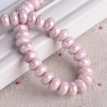 Rondelle 6x4mm 8x5mm Glänzende glasierte Keramik-Porzellan-Abstandshalterperlen - Khaki - 6x4mm (30 Stück)