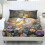 Floral Horse Print Polyester Twin Sheet Set 3 Pc 1