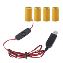 USB-zu-6V-LR14C-Dummy-Batterie-Eliminatorkabel für 4-Zellen-Akkus