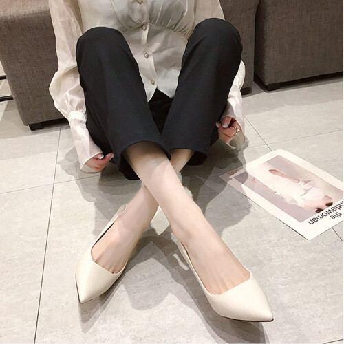 Willtoo sorte pumps med spids tå og stiletto-højhæl til damer, beige 1