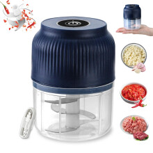 Draagbare knoflookhakker met 6 messen, 400 ml, USB-aansluiting