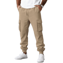 Herren-Cargohose, schmal geschnitten, Khaki, Größe M