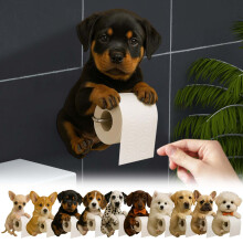 Funny3D-tulostettu eläinaiheinen koiran wc-paperiteline, seinälle kiinnitettävä nenäliina-annostelija kylpyhuoneeseen ja keittiöön –
