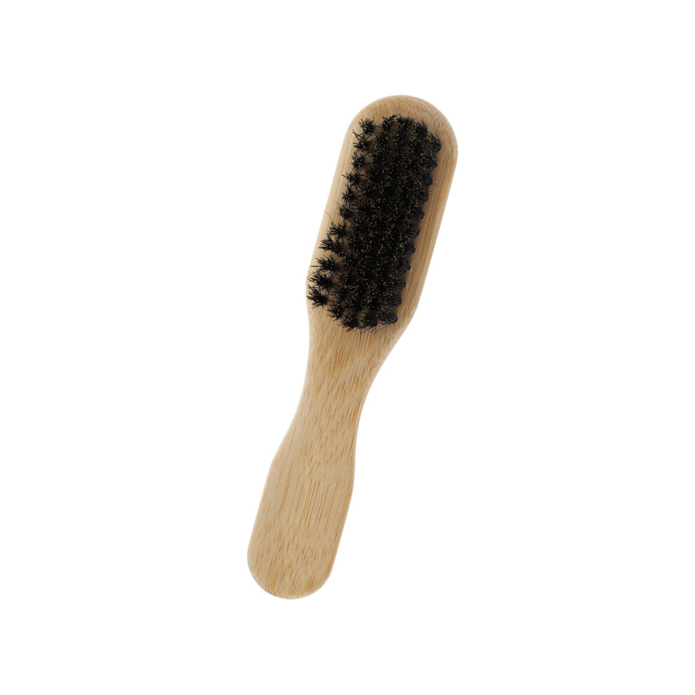 1 Pc Portable Durable Small Hair Brush Beard Comb for Curly Wavy Hair Wood Color Bamboo Bristle