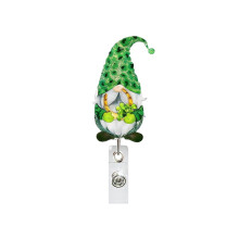 Luova Pyhän Patrickin päivän teemainen akryylinen lääketieteellinen sisäänvedettävä henkilöllisyystodistuksen haltijan rintanappikela