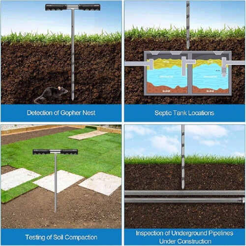 Agricultural Testing Adjustable Soil Probe Solid Stainless Steel Construction 1