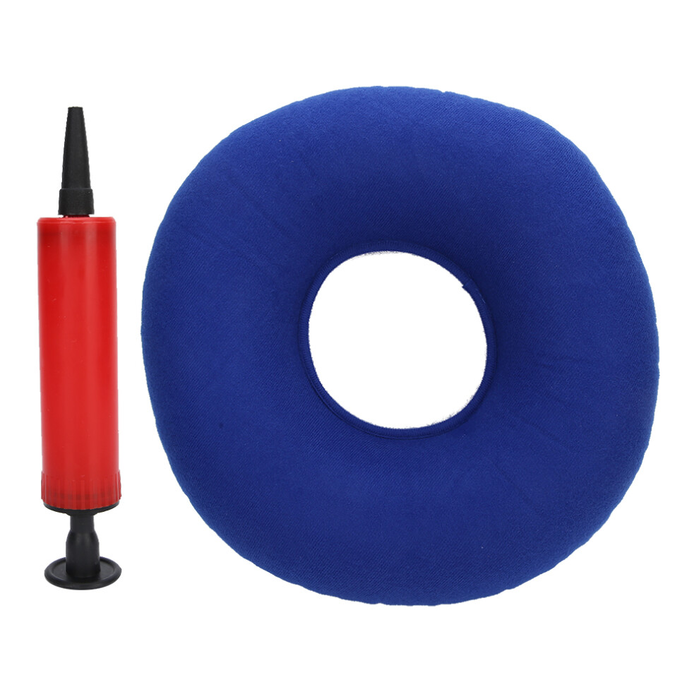 Comfortable Inflatable Donut Seat Pillow Tailbone Cushion with Ergonomic Cutout Breathable Cover Pressure Relief Support for Wheelchair Office Chair