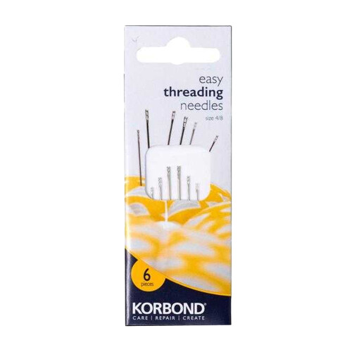 Korbond Self Threading Sewing Needles (Pack of 6)