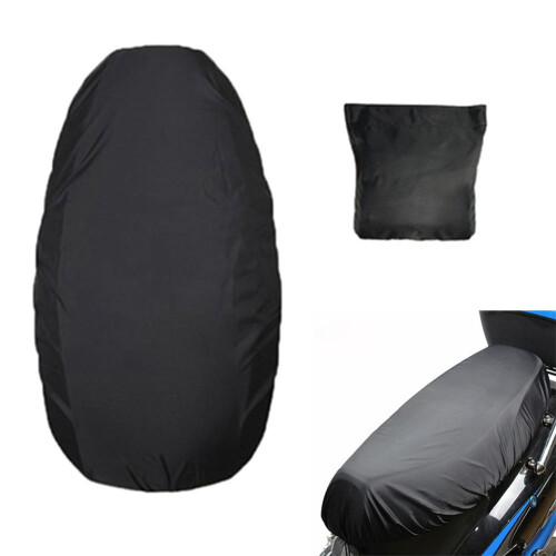 Capa de chuva flexível e impermeável para assento de motocicleta, preta. 1