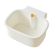 Panier égouttoir suspendu pour évier de cuisine | Séparateur de déchets alimentaires et lave-fruits/légumes | Plastique/acier inoxydable | Gain