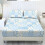 Butterfly Rose Print Bed Sheet Set Blue Floral 4-Piece 1