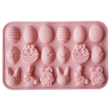 Easter Chocolate Mold Egg Shape Clear Texture Silicone 18 Cavity Cake Decorating Candy Mold for Party
