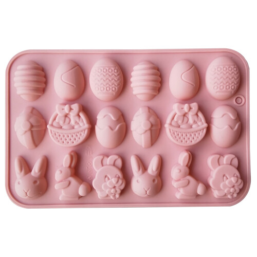 Easter Chocolate Mold Egg Shape Clear Texture Silicone 18 Cavity Cake Decorating Candy Mold for Party