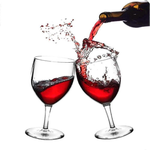 Plastic Wine Glasses 100ml Unbreakable Set of 6