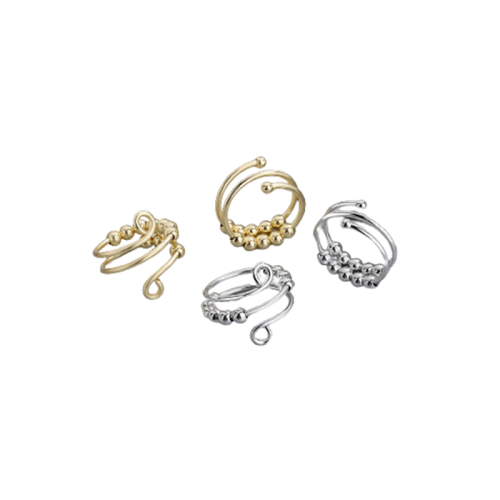 Anti-Stress-Ring verstellbar Kupfer 4 Packung