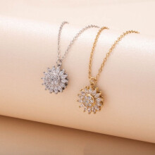 Sunflower Fidget Necklace, Rotating Pendant, Stainless Steel, 19.8in, Sensory Stimulation Jewelry – Compatible with Grandma & Granddaughter Gifts