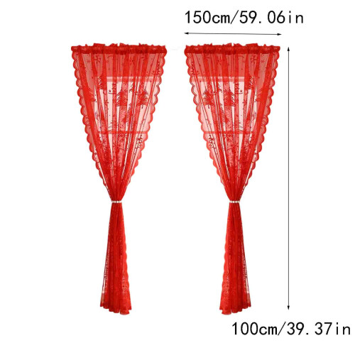 Sheer Lace Christmas Curtains with Snowflake Embroidery 2
