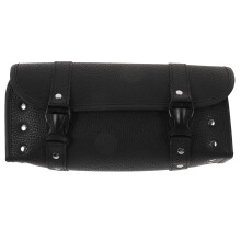 Bolsa lateral de cuero sintético para alforjas de motocicleta, organizador de horquilla enrollable.