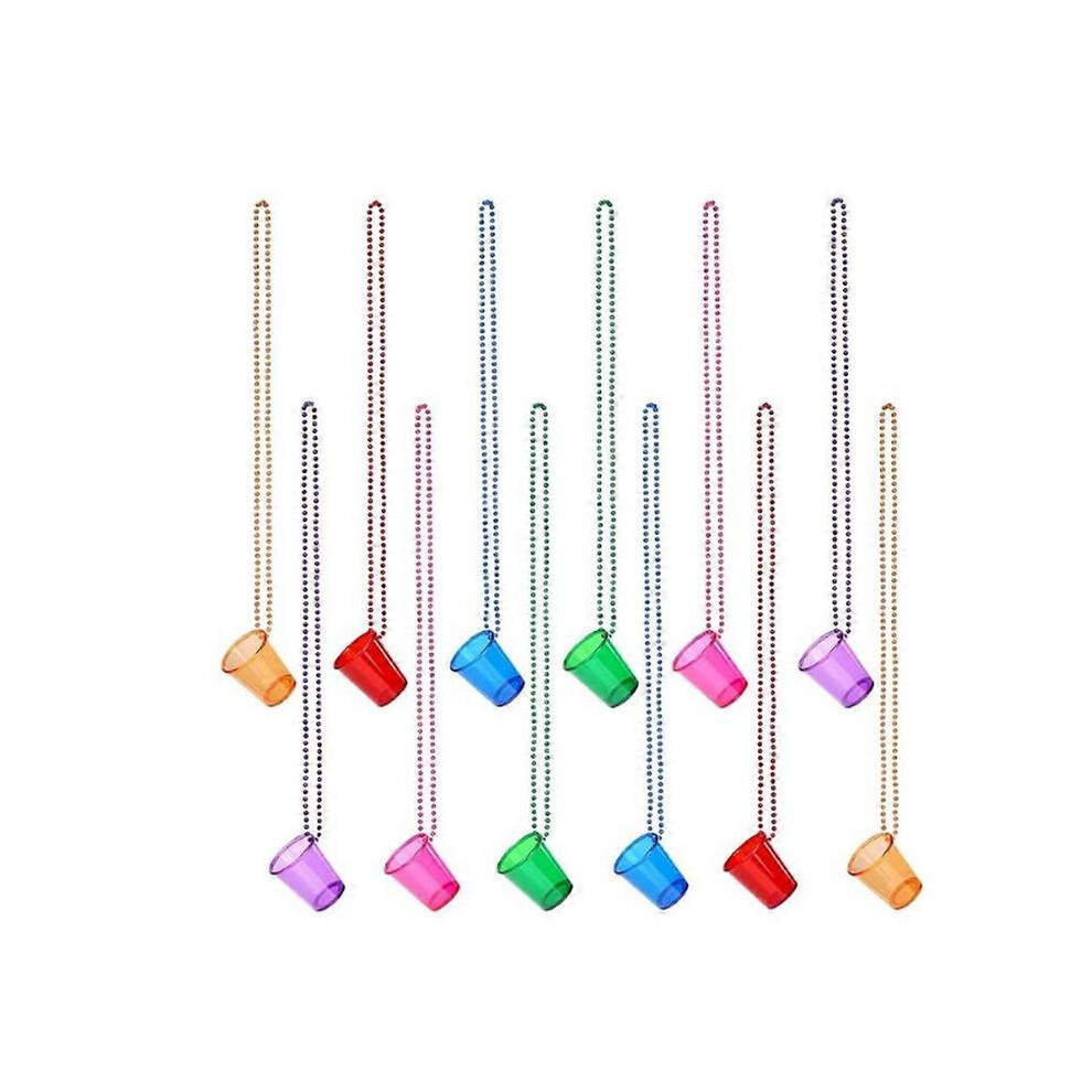 Plastic Shot Glass Necklace 12 Pack for Parties and Events