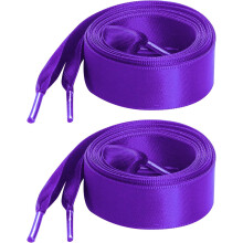 2 Pairs 47" Flat Satin Ribbon Shoelaces Silk Shoestring Wide Shoe Laces for Sneaker Skate Shoes Boots Sport Shoes