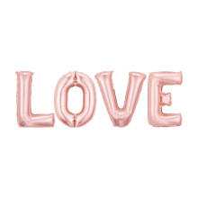 Ballons en aluminium rose « Love » de 80 cm (31,5 pouces) – Ballons lettres pour la Saint-Valentin, un mariage, une fête prénuptiale, un
