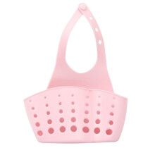 Multi-Functional Sink Hanging Strainer Basket, Adjustable Drain Bag for Kitchen Storage & Organization – Pink