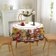 Fall Tablecloth Round Tablecloth 60"x60",Autumn Table Cloth with Pumpkin Thanksgiving Tablecloth Table Cover for Home Party Picnic