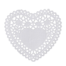 100 x 4'' White Love Heart Paper Lace Doilies doily For cardmaking