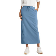 Gonna midi da donna casual alla moda, tinta unita, elastico in vita, tasche, gamba larga, dritta, blu royal, taglia M