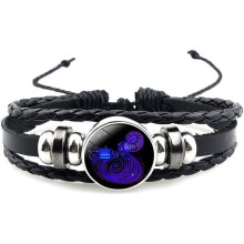 Náramek Spirilet, náramek se souhvězdím, svítící ve tmě, fluorescenční kožené tkané unisex šperky s motivy souhvězdí pro noční i