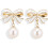 Pearl Drop Dangle Earrings with Bow Design for Women 1
