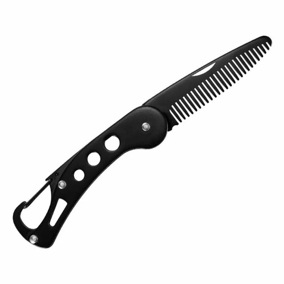 Unisex Stainless Steel Folding Beard Comb, Anti-Static, Portable, For Hair/Beard/Mustache Styling Â Under $5, Compatible With All Grooming Kits