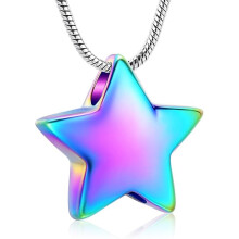 Star Urn Necklace for Ashes Pet / Human Cremation Urn Pendant Ashes Memorial Necklace Memorial Lockets Keepsakes Jewelry for Ashes Pendant - Fill kit