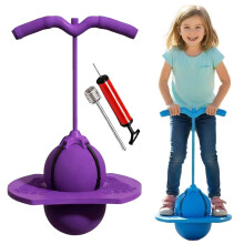 Balance Jumping Ball, Pogo Jumper with Handle & Pump, Non-Slip Footpads, Safe Fun for Kids & Adults