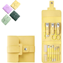 16PCS Portable Nail Clipper Set in Leather Case, Stainless Steel Manicure & Pedicure Kit for Men/Women, Travel Grooming Kit with Cuticle Trimmer,