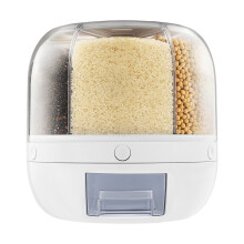 6-Cell Rotating Cereal Dispenser - Countertop Food Storage For Grains & Candy, Modular Design For Rice & Beans