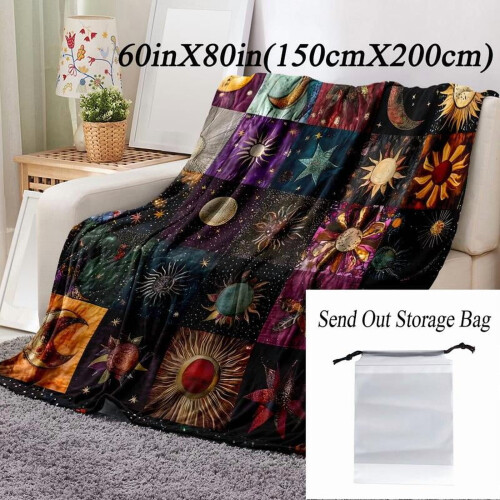Κουβέρτα Star & Moon Boho – Μαλακή, Ζεστή, Άνετη για Υπνοδωμάτιο, Γραφείο, Ταξίδια 1